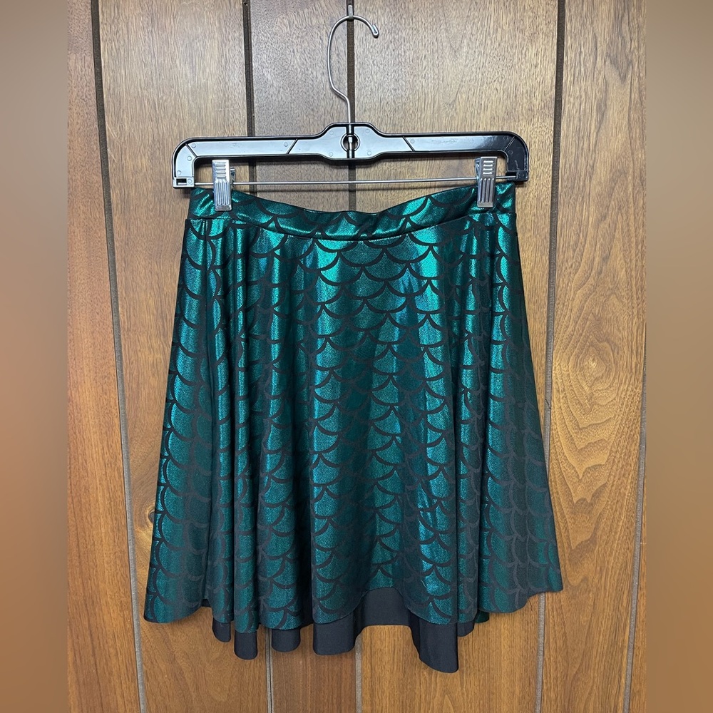 Green Mermaid Fish Scale Circle Skirt